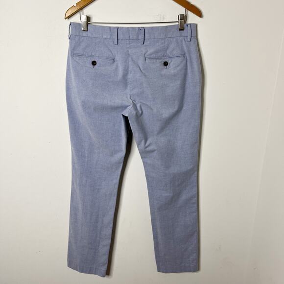 Old Navy Men's Slim Chino Dress Pants 32 Chambray Blue Trousers Cotton Mid Rise - Picture 5 of 8